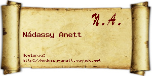 Nádassy Anett névjegykártya