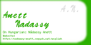 anett nadassy business card